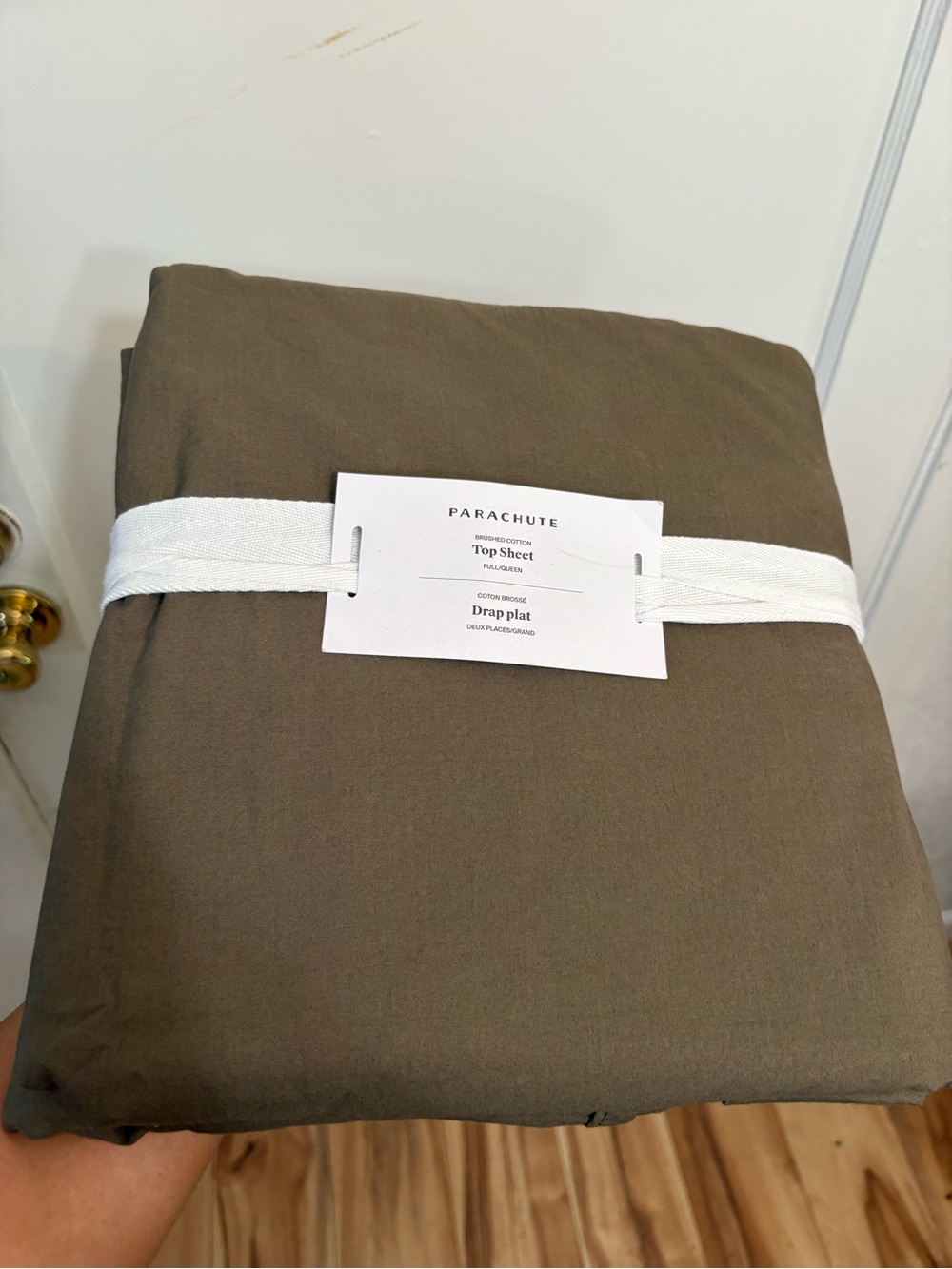 NWT Parachute BRUSHED COTTON TOP SHEET Ash Full/ Queen